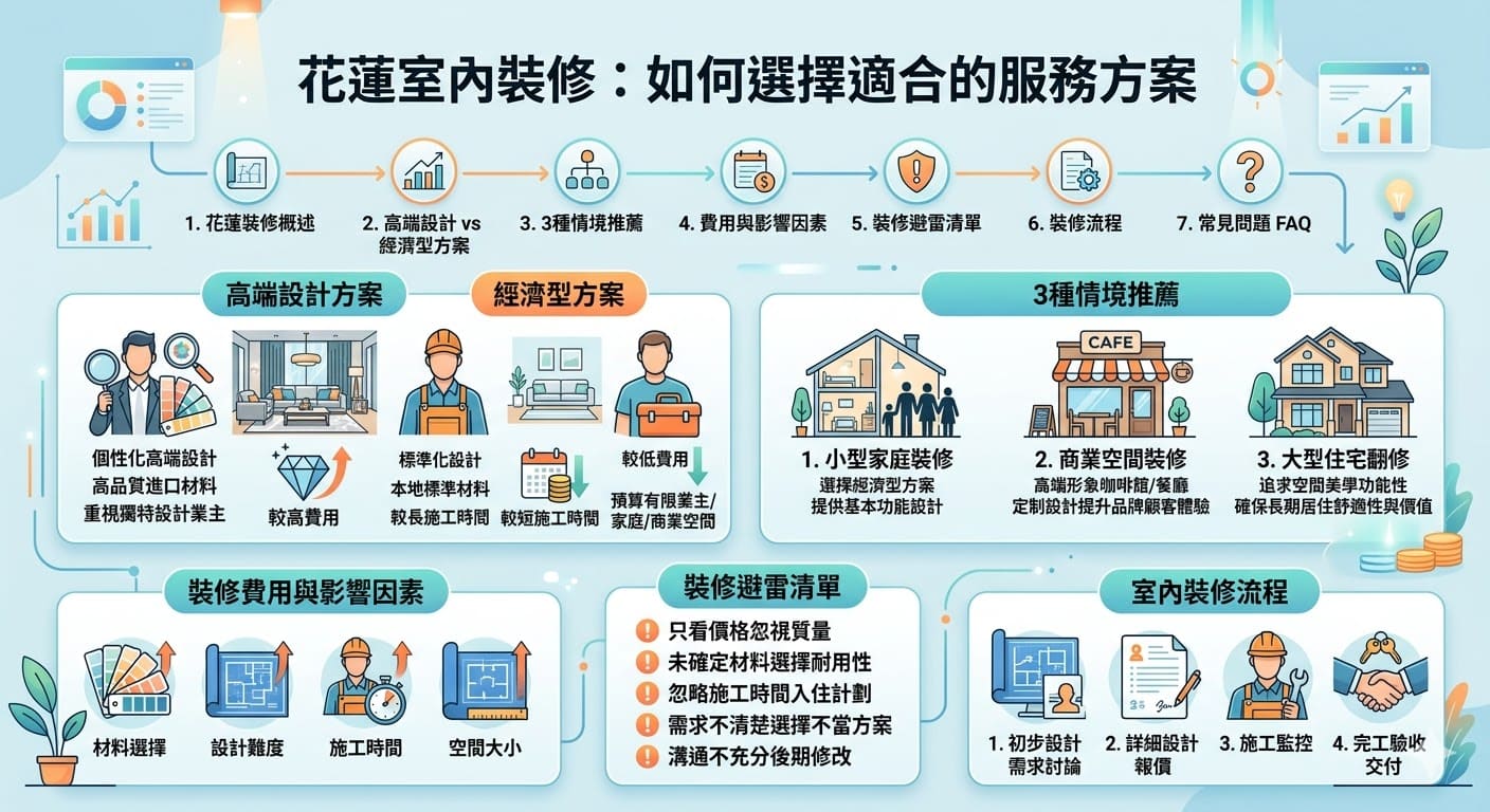 若您正在尋找花蓮室內裝修服務，無論是翻新住宅還是新居裝潢，了解設計風格、材料選擇與預算控管是非常重要的。花蓮的專業室內裝修公司提供多樣化的設計方案，從現代簡約到傳統風格，都能為您的空間量身打造。本文將介紹花蓮室內裝修的常見需求、施工流程以及如何選擇合適的設計公司，幫助您輕鬆實現理想家居。
